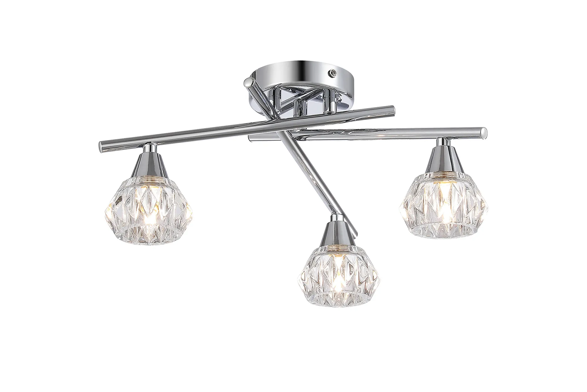 D0851CH  Ardice Glass Ceiling 3 Light Polished Chrome